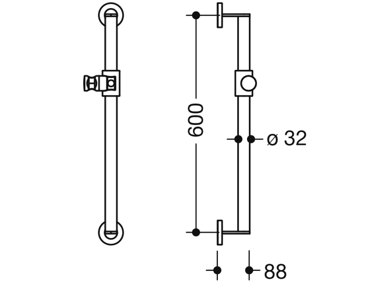 900.33.000XA держатель для душа HEWI System 900 - Вид №2