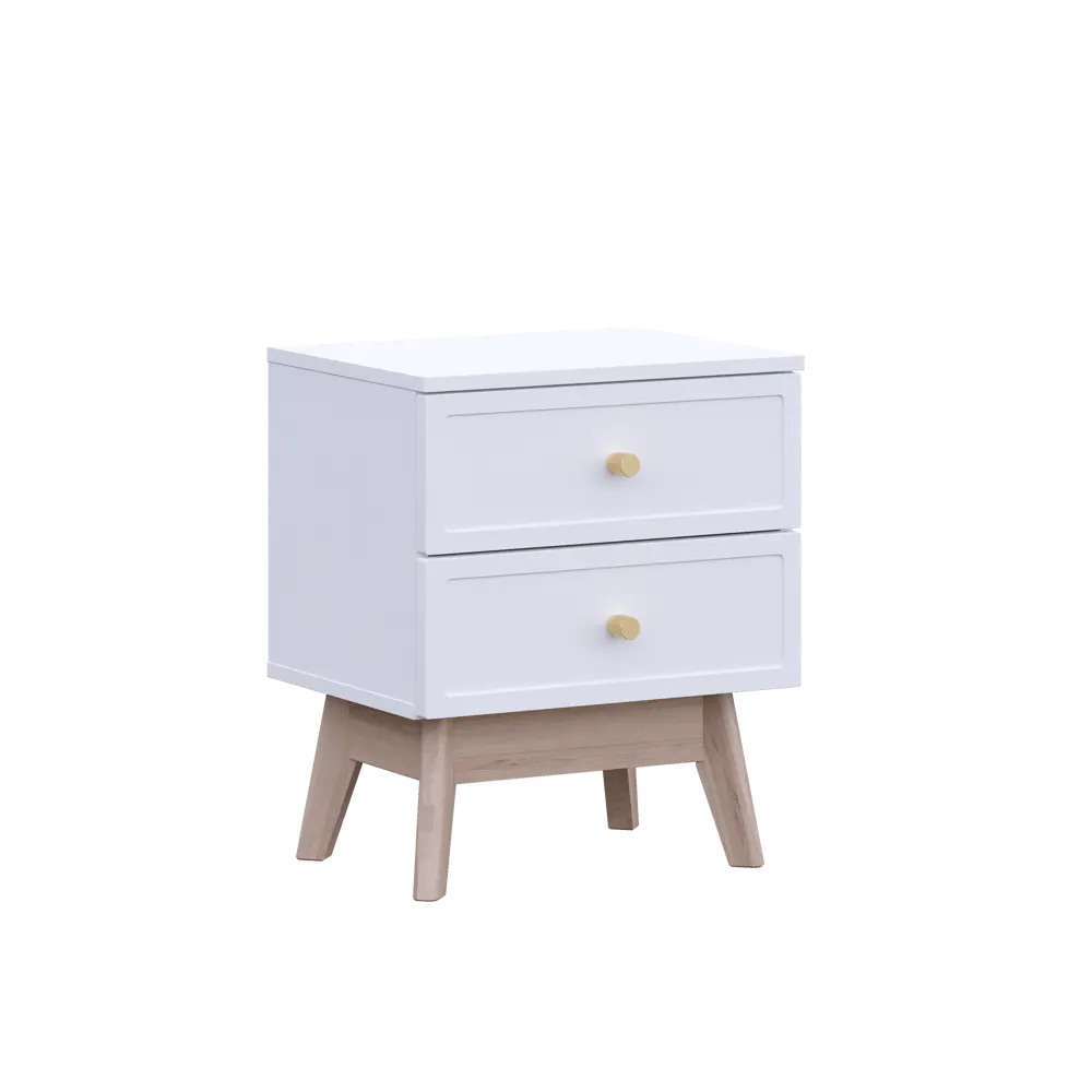 Тумба прикроватная 2 ящика KONSENSA Лион Амьен 45x54x35 см ЛДСП цвет белый STLM-2208954 - Вид №6