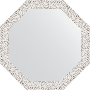 BY 3676 Зеркало в багетной раме - чеканка белая 46 mm EVOFORM Octagon
