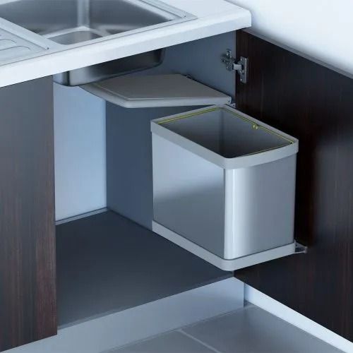 Ведро для мусора ALBIO навесное прямоугольное, нержавеющая сталь 16 л Alveus 224311