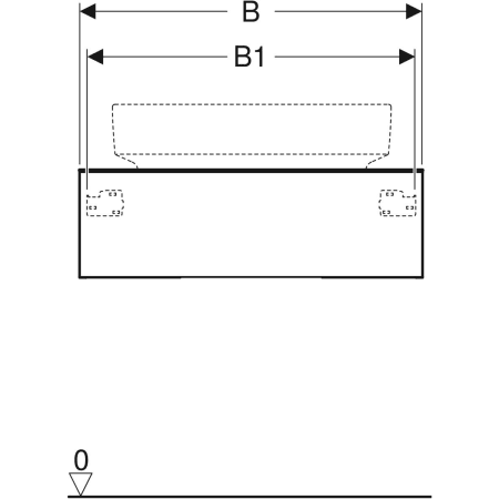501.165.00.1 Шкафчик для накладной раковины Geberit VariForm, с одним выдвижным ящиком, полкой и сифоном Geberit  - Вид №3