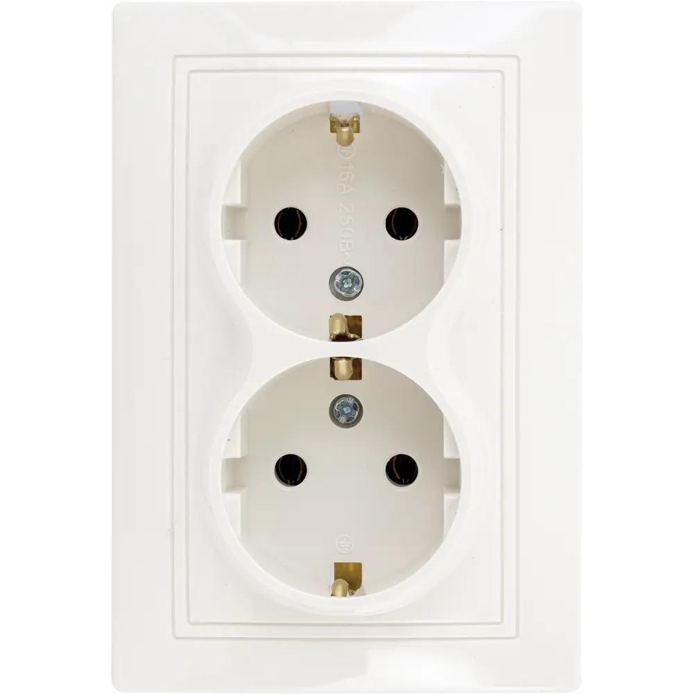 TDM ELECTRIC Двойная розетка с заземлением, бежевая 85591114 Серия отсутствует STLM-0064396