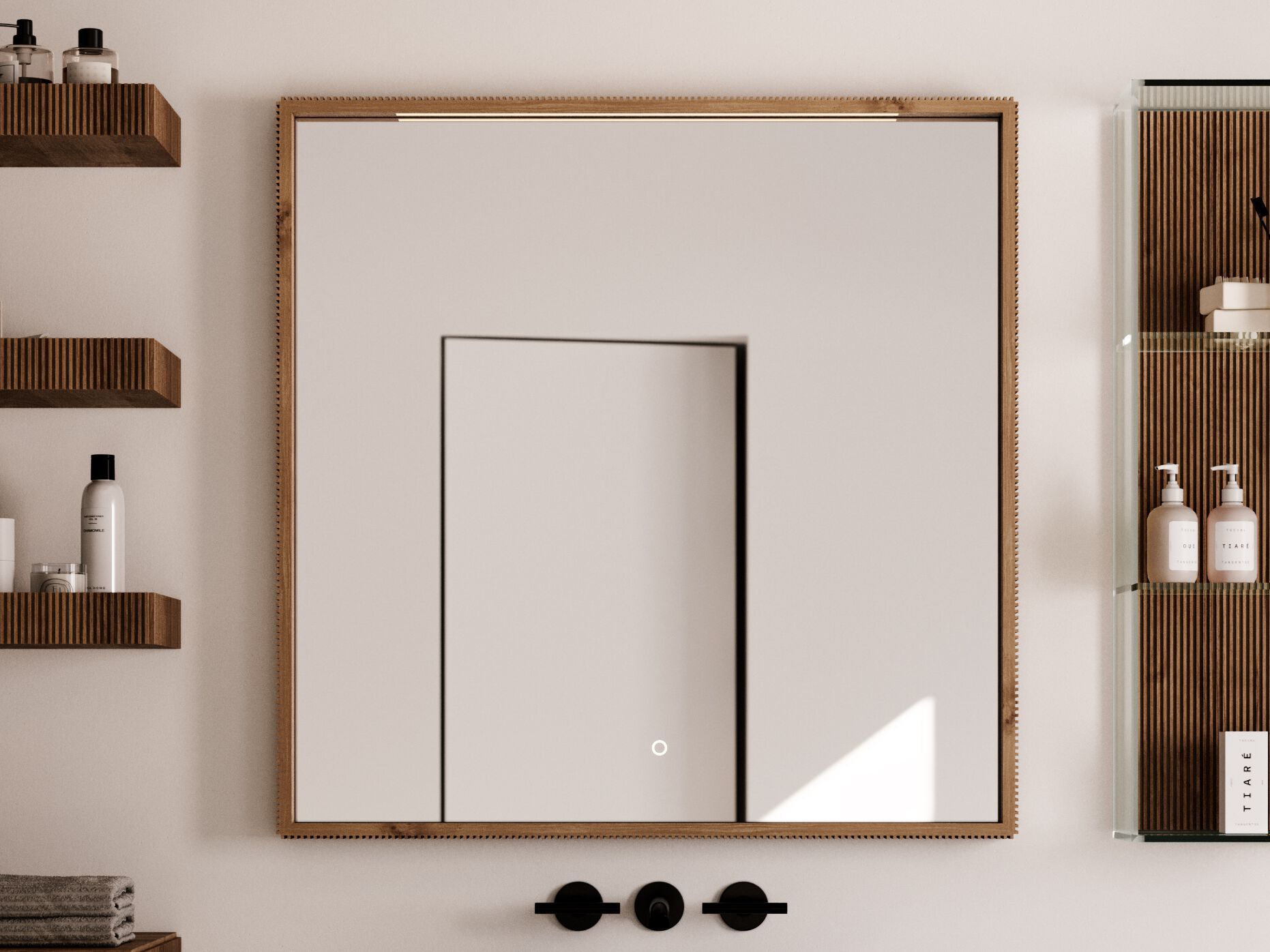 Зеркало с интегрированным освещением в рамке ARTELINEA плиссе ARCH-00053050