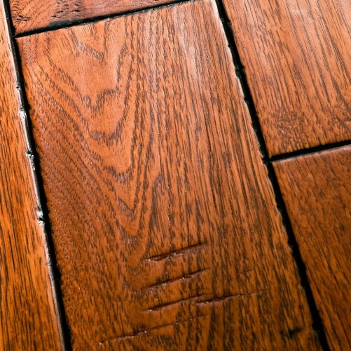 Массивная доска Parketoff Экзотика Дакота Гикори (Рельефная) 310-1620х127 мм 2600300430 - Вид №1