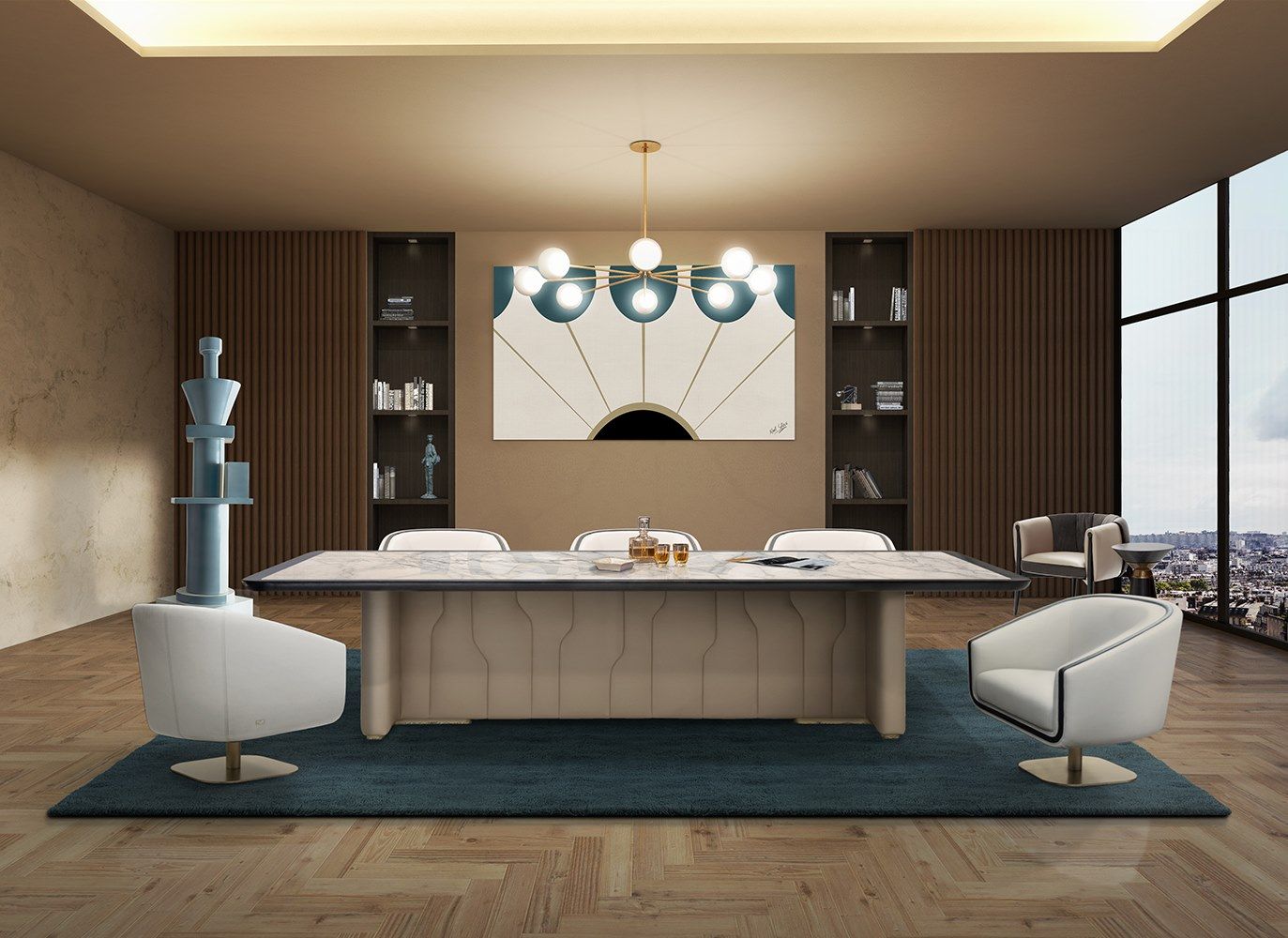 Стол для совещаний из каррарского мрамора Formitalia Panamera ARCH-00109263 - Вид №2