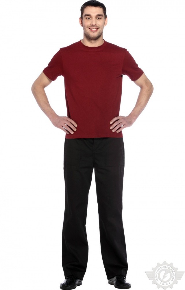 61033 Футболка "Престиж" бордовая  Одежда для официантов  размер XS (44) Спецодежда  - Вид №8