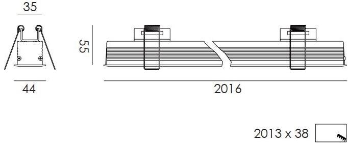 NEXO LUCE Встраиваемый алюминиевый потолочный светильник Inlux recessed 5441 - Вид №1