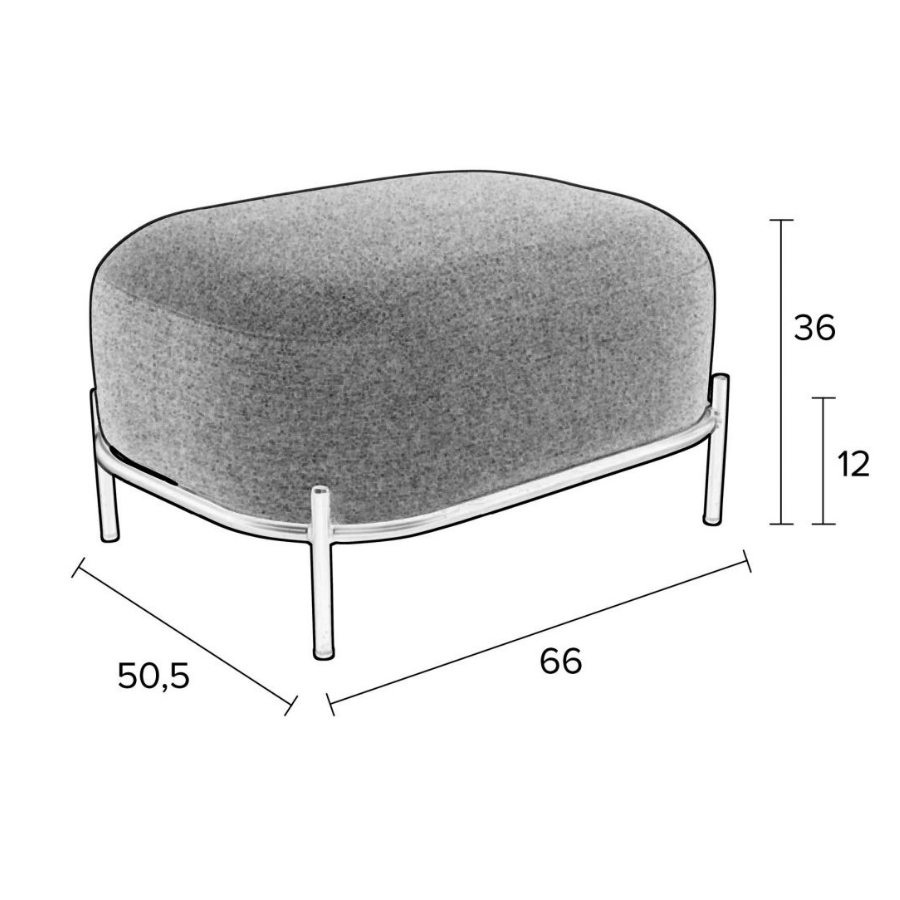 Пуф Polly, серый White Label Living 3300029 - Вид №7