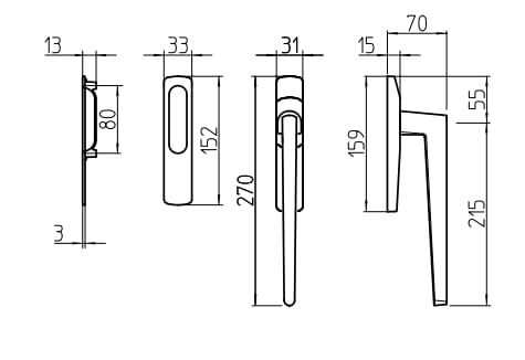 Латунная ручка для раздвижных окон Mandelli1953 Овен ARCH-00139387 - Вид №2