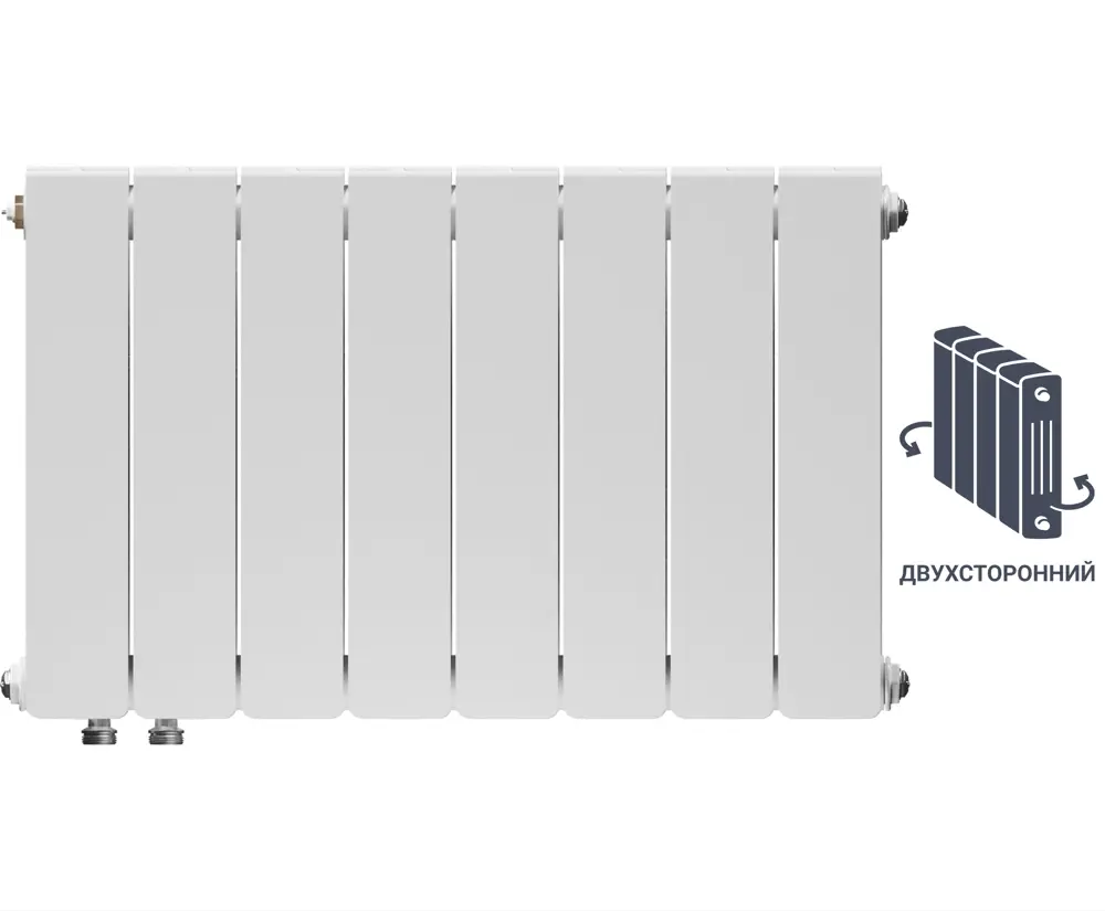 Equation Bimetal: Двухсторонний биметаллический радиатор с нижним подключением 89107529