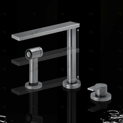 Смеситель на три отверстия 7KYO3T01 Geda Nextage Kyo с подвижным поворотным изливом и душем