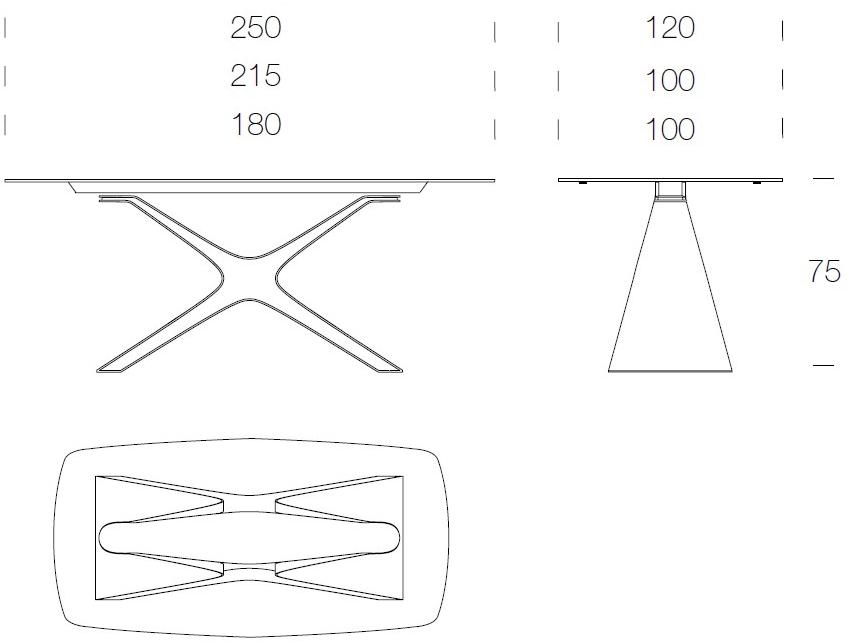 Tonin Casa Прямоугольный стеклянный стол  T8099  - Вид №2