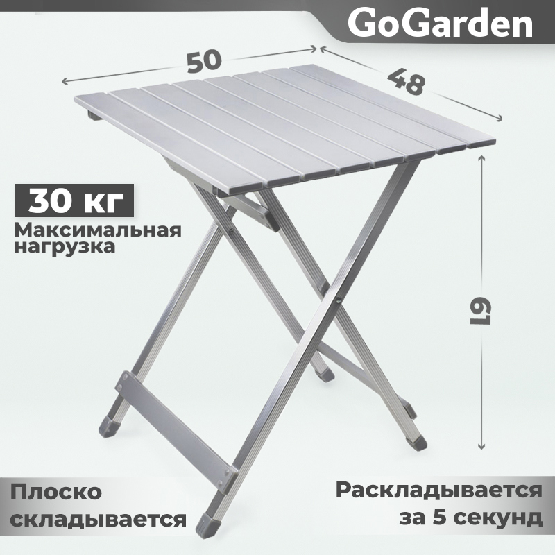 90219831 Стол складной 50355 садовый 50х48х61см COMPACT 50 STLM-0136823 GOGARDEN