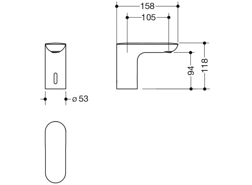 AQ1.12S20160 Сенсорный электронный кран HEWI System-Armaturen  - Вид №2