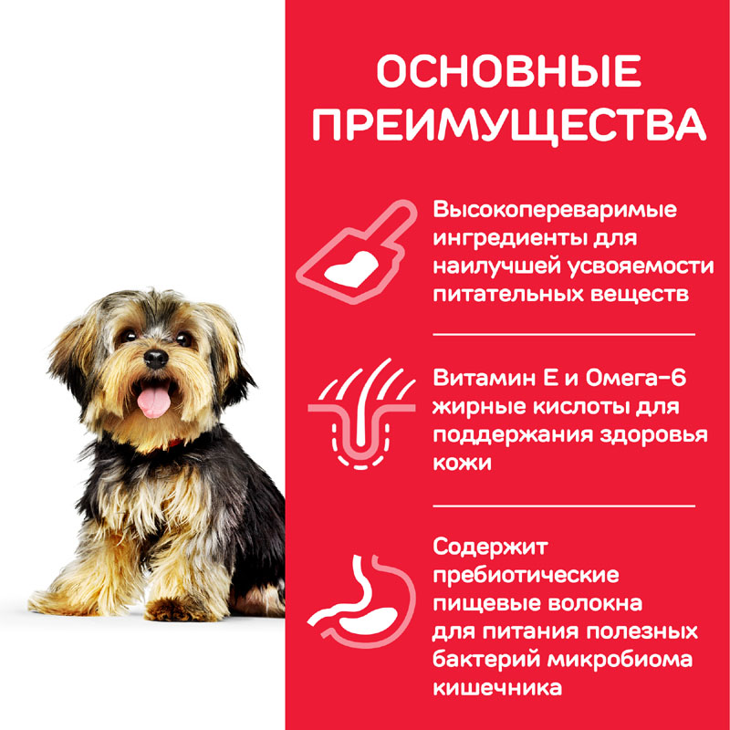 ПР0037504 Корм для собак Hill"s для миниатюрных пород с чувствительным пищеварением, курица сух. 1,5кг Hill's  - Вид №3