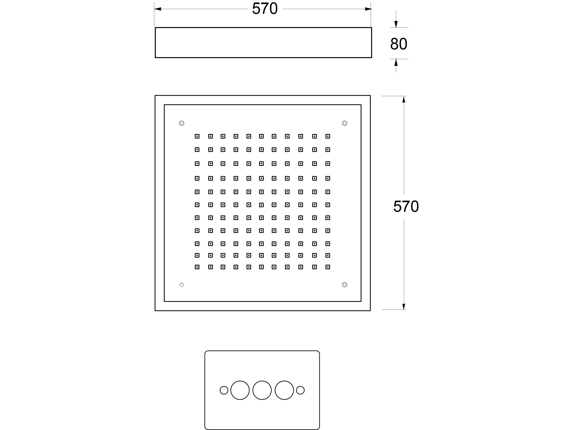 Квадратная Светодиодная насадка для душа из нержавеющей стали GUGLIELMI RUBINETTERIE Water Therapy ARCH-00137792 - Вид №2
