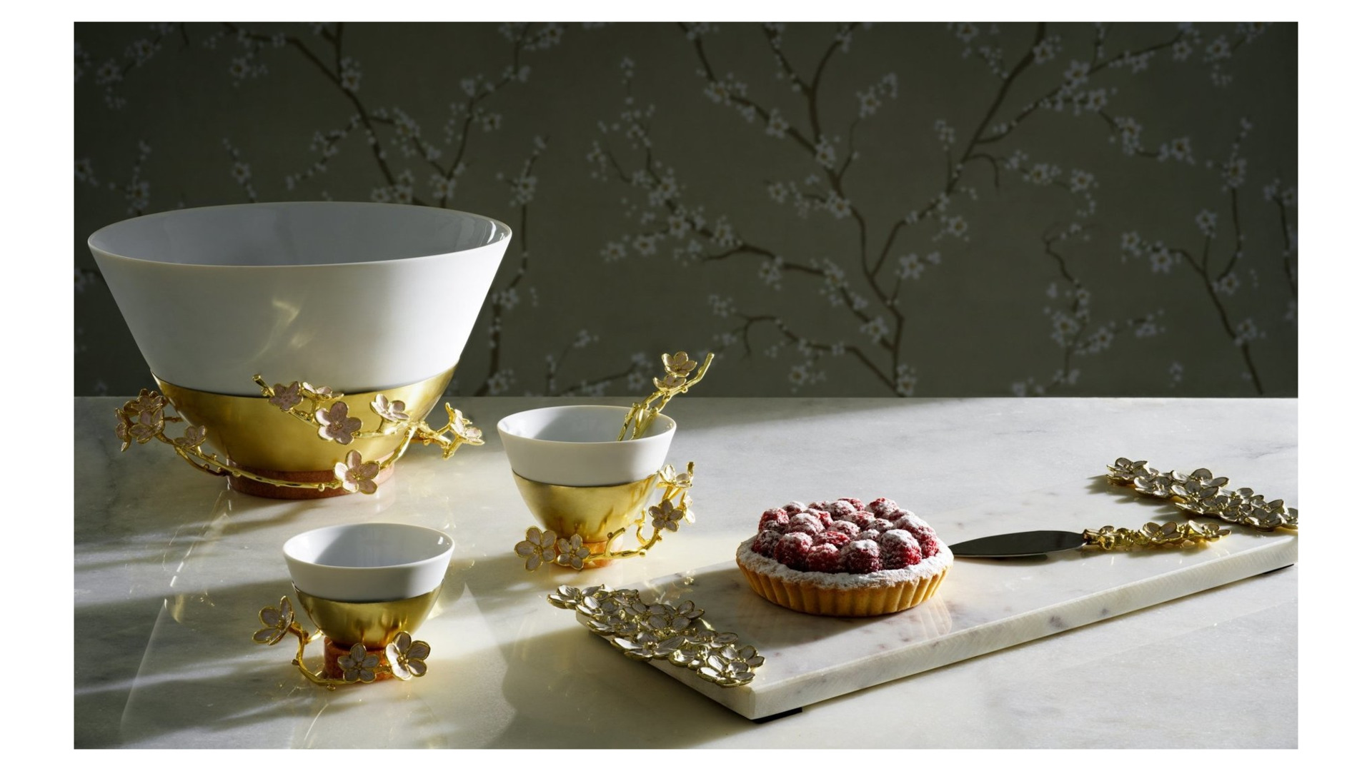 10650271 Michael Aram Доска для сыра с ножом Michael Aram Цветущая вишня 49см, мрамор Мрамор  - Вид №3