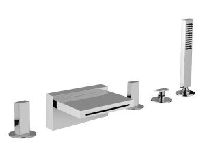 Смеситель для ванны с водопадом на 5 отверстий с переключателем