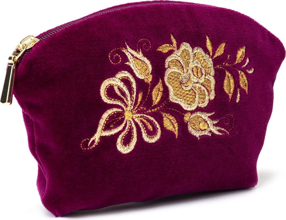 10660382 Торжокские золотошвеи Косметичка бархатная Торжокские золотошвеи "Счастье", сиреневая, 11х17см Бархат 