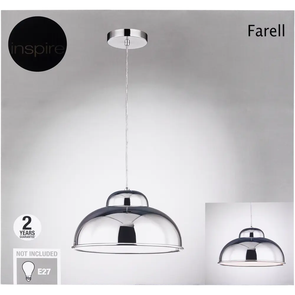 Подвесной светильник Farell 1хE27Х60 Вт, цвет хром 19920362 STLM-2032053 INSPIRE  - Вид №4