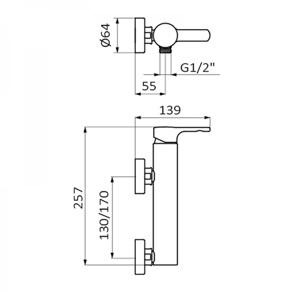 Смеситель для душа TENDER GRB MIXERS 930900 - Вид №1
