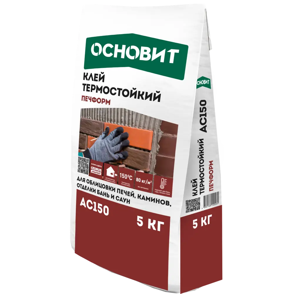Клей для плитки Основит Печформ AC150 5 кг Белпликс STLM-2034278