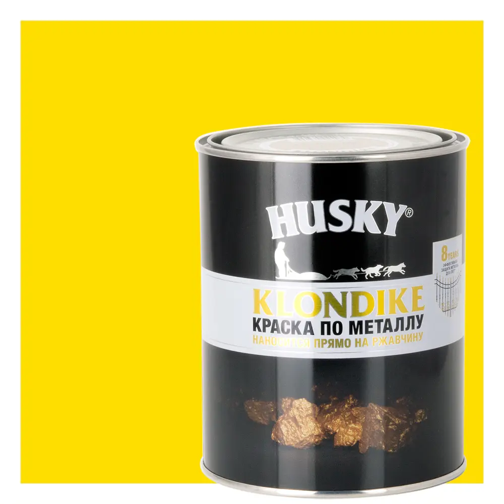 Антикоррозионная краска Husky Klondike для металла, светло-желтая глянцевая 0,9 л 84391755 STLM-0049011