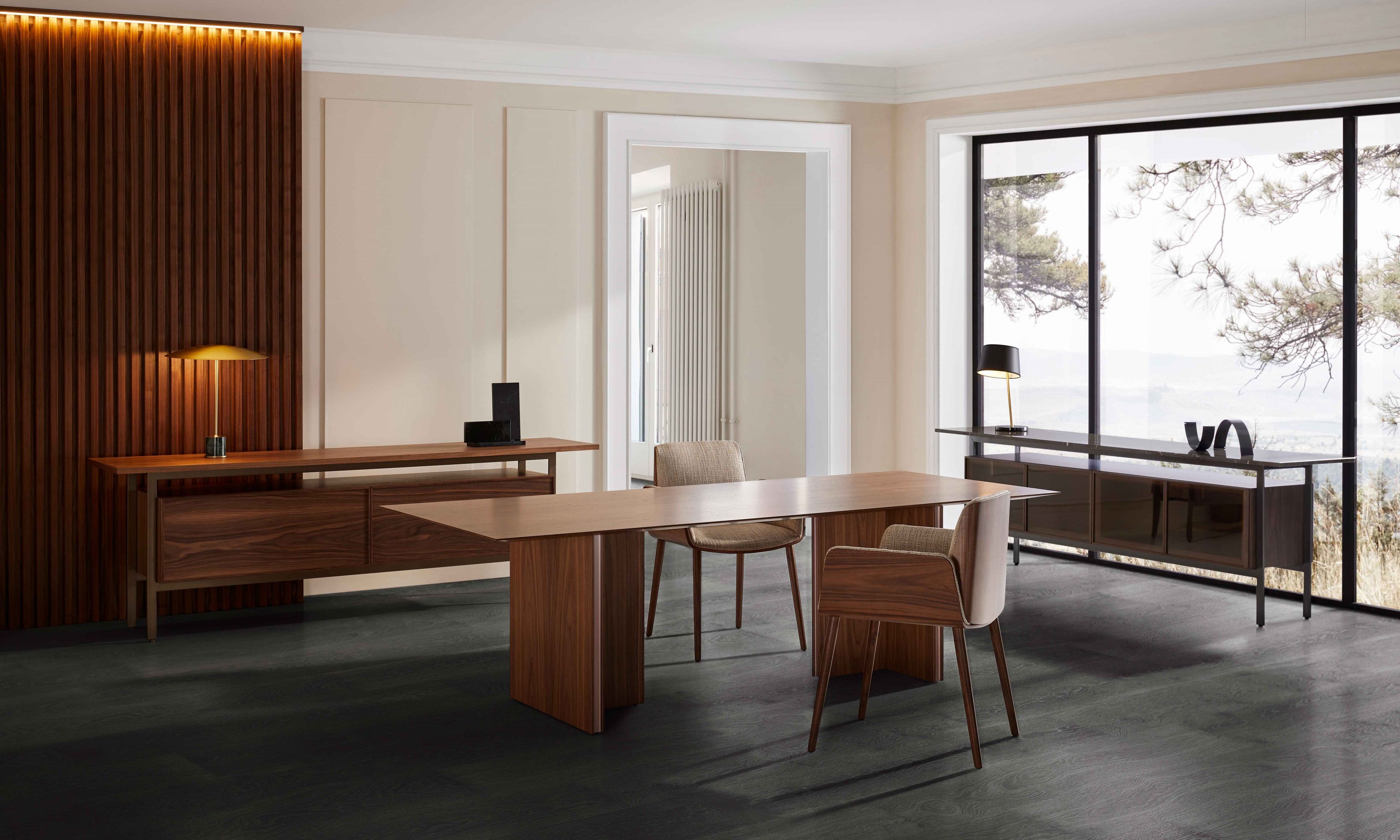 Шкаф из дерева и стекла с откидными дверями Punt Чикаго ARCH-00074008 - Вид №5