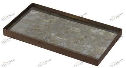 Ethnicraft Прямоугольный поднос из декорированного вручную стекла Organics sun-id-1389143