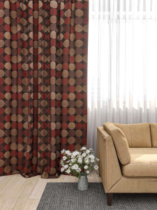 90767144 Штора на шторной ленте Belleza Rondo 6132033, 140х280 см цвет коричневый STLM-0374707 BELEZZA