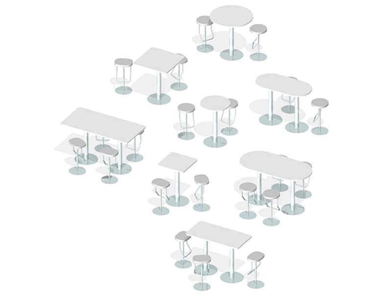 Круглый стол из нержавеющей стали и дерева THONET S 1123 ARCH-00093080 - Вид №4