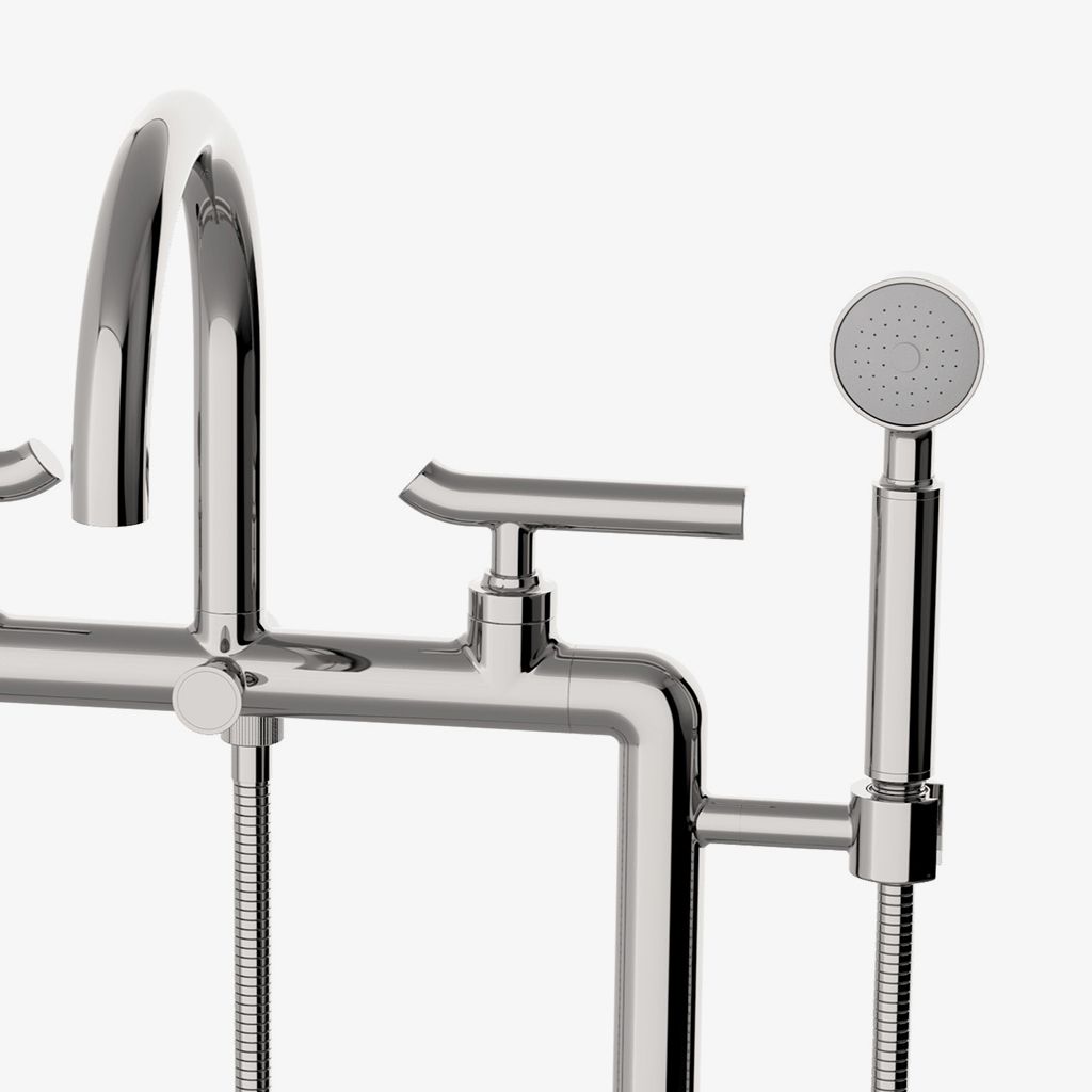 BXT360 Напольный наполнитель для открытых ванн серии Bond Solo с ручным душем и рычажными ручками Waterworks - Вид №1