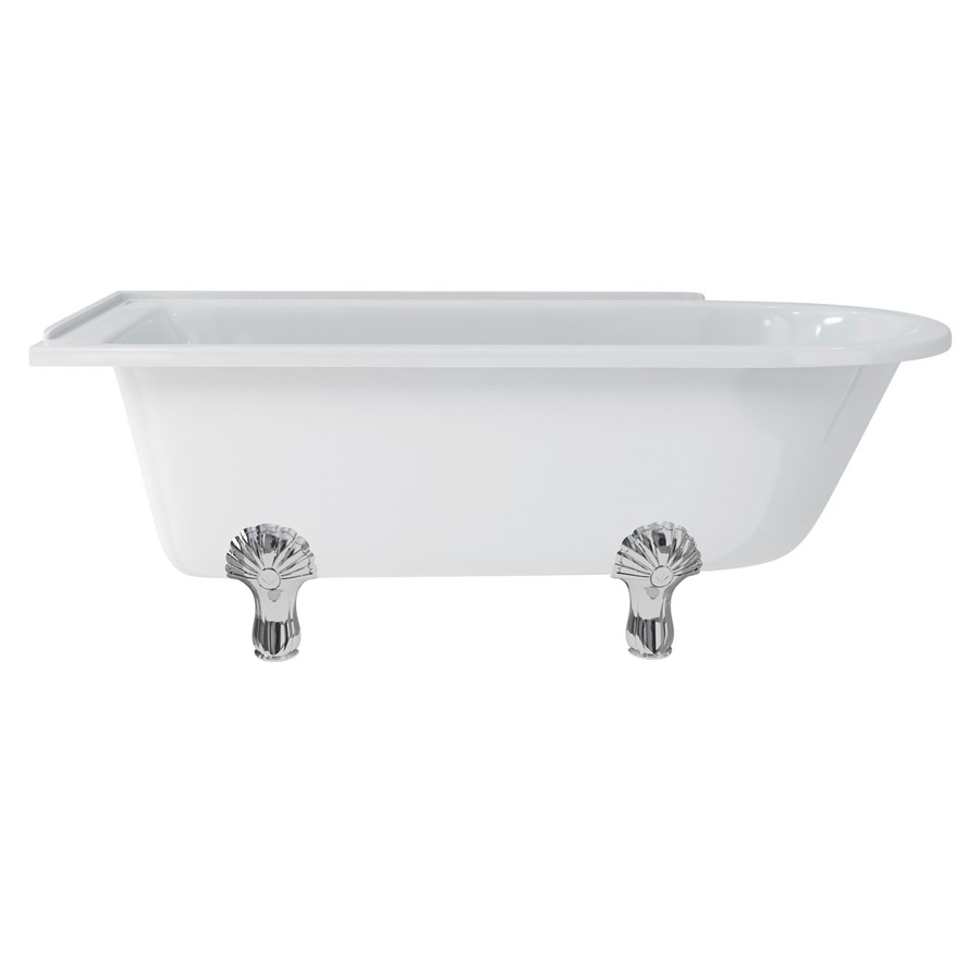 Burlington Hampton 170см душевая ванна с роскошными ножками для левой руки Левая рука с ножками Luxury Arc в белом цвете E13 L2W  - Вид №4