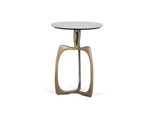 Высокий круглый мраморный журнальный столик