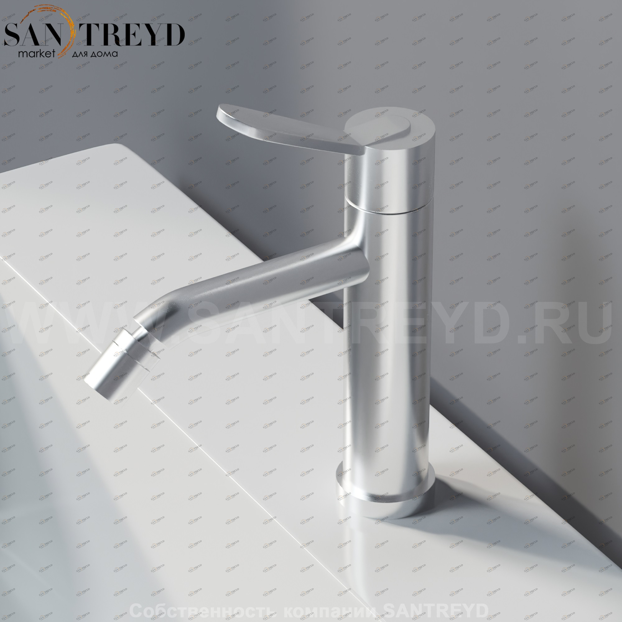 Agape FEZ Смеситель для биде хромированный матовый ARUB07012SLSP