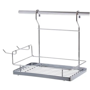 Полка с боковыми крючками Delinia 27x15x26.5 см сталь цвет хром 18254931 STLM-2087195