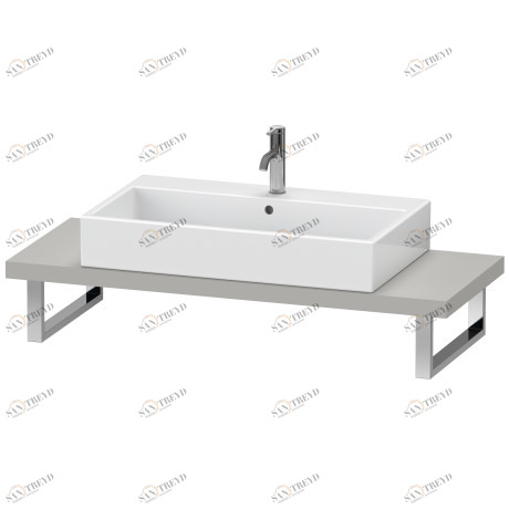 LC100C00707 Консоль для накладной и встраиваемой сверху раковины компакт, Толщина консоли 45 мм L-Cube #LC100C 480 мм Бетонно-серый матовый декор Duravit