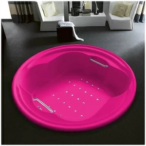 Ванна Gruppo treesse Perla V669C розовая с аэромассажем круглая большая свободностоящая