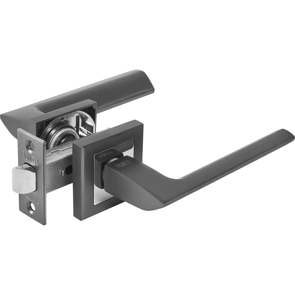 Дверные ручки Punto Blade без запирания комплект цвет графит/хром STLM-2052004