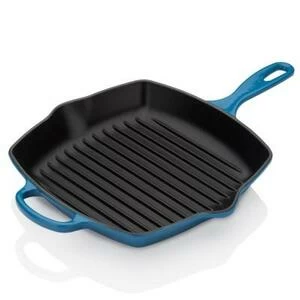 Сковорода-гриль чугунная Le Creuset, 26 см, голубая