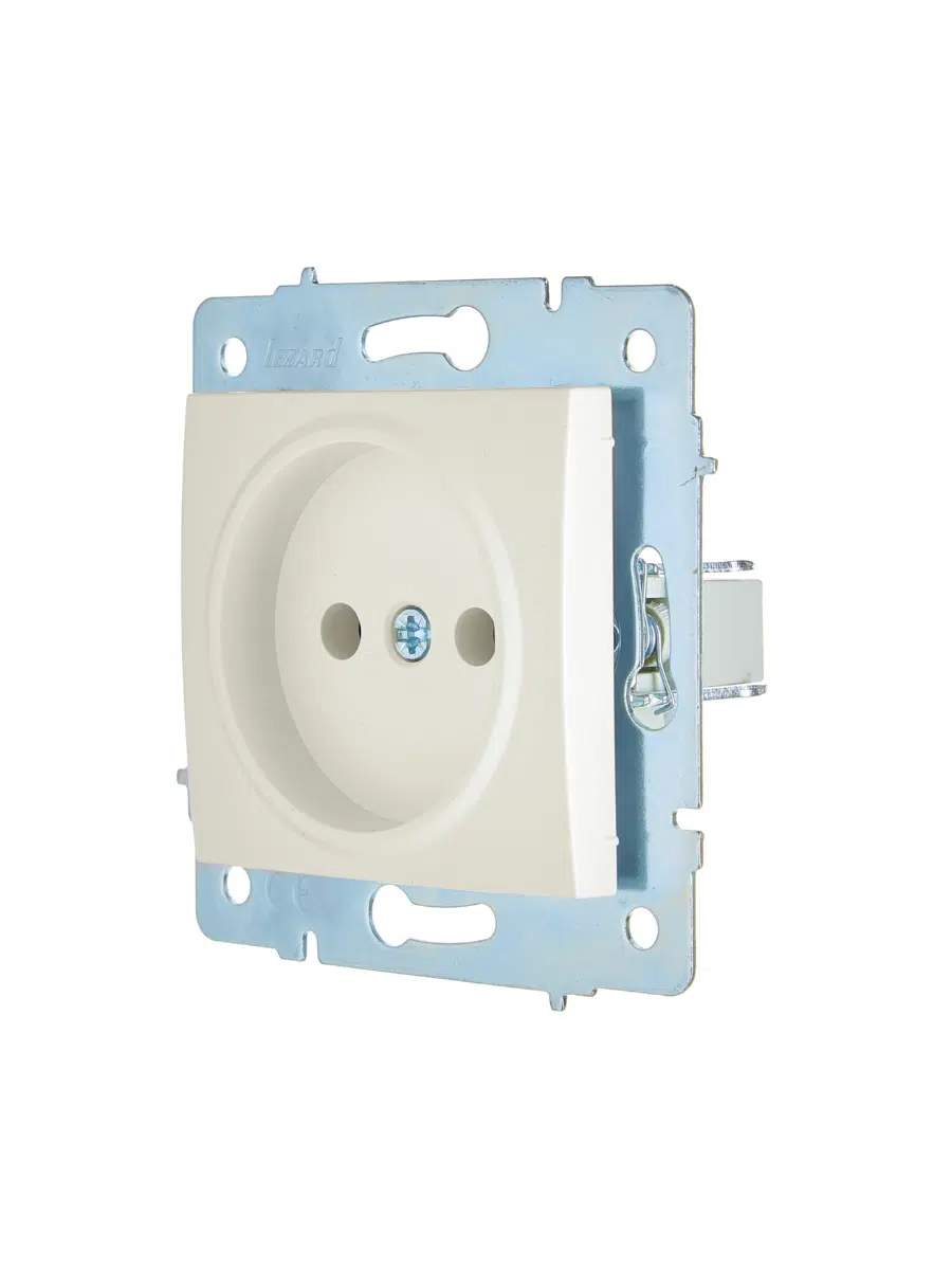 ASTI Розетка б/з ПБТ жемчужно-белый перламутр механизм LEZARD 7081-3088-121B