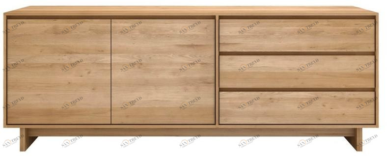 Ethnicraft Буфет из массива дерева с распашными дверцами с ящиками Oak wave 51451