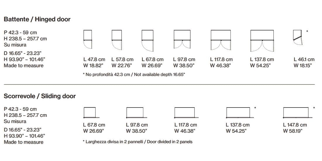 Лакированный шкаф с раздвижными/копланарными/распашными дверями Pianca рамка ARCH-00029016 - Вид №12