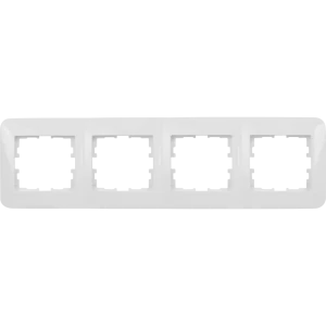 Рамка для розеток и выключателей Lezard Karina Life 4 поста горизонтальная цвет белый
