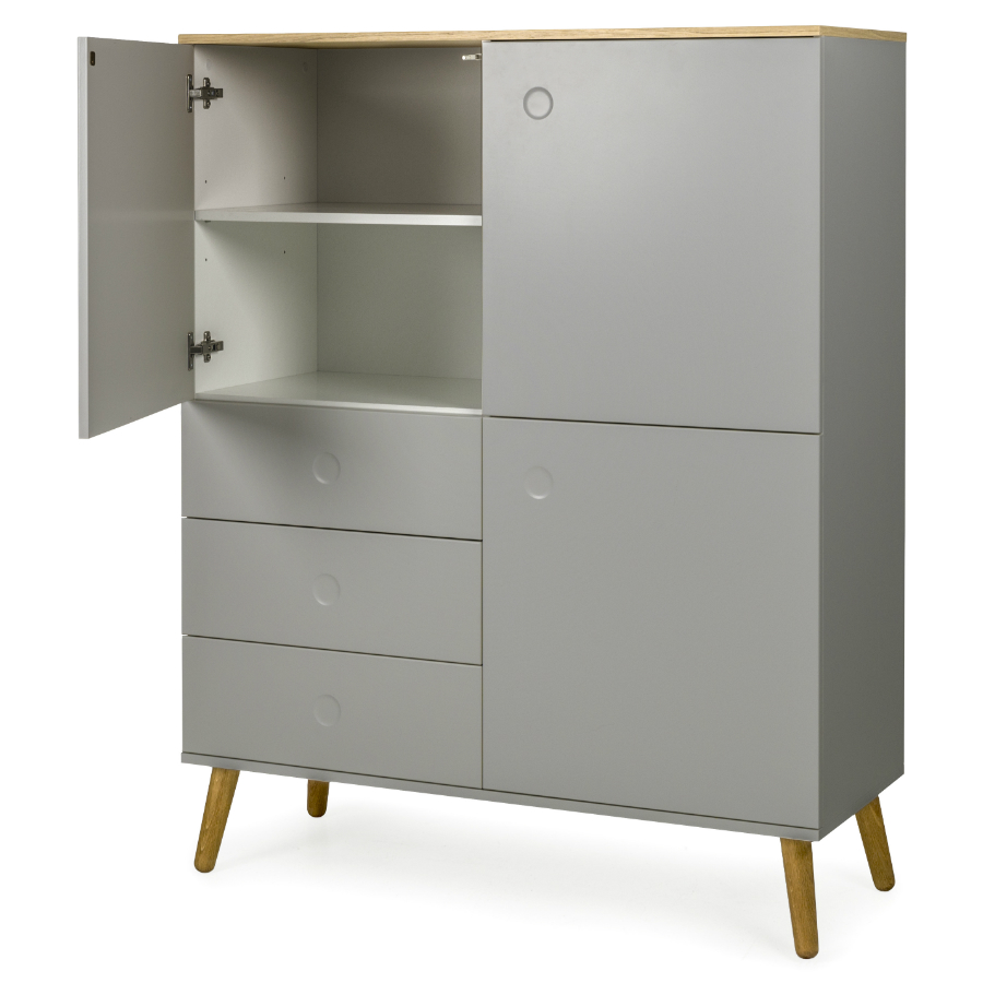 Шкаф Tenzo Dot, 137х109х43 см, дуб, серый 1666612 - Вид №4