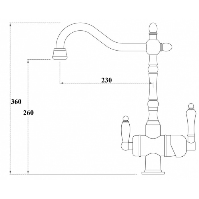 Zorg ZR 326 YF Br Light Смеситель для кухни Zorg 360х230 мм  - Вид №2