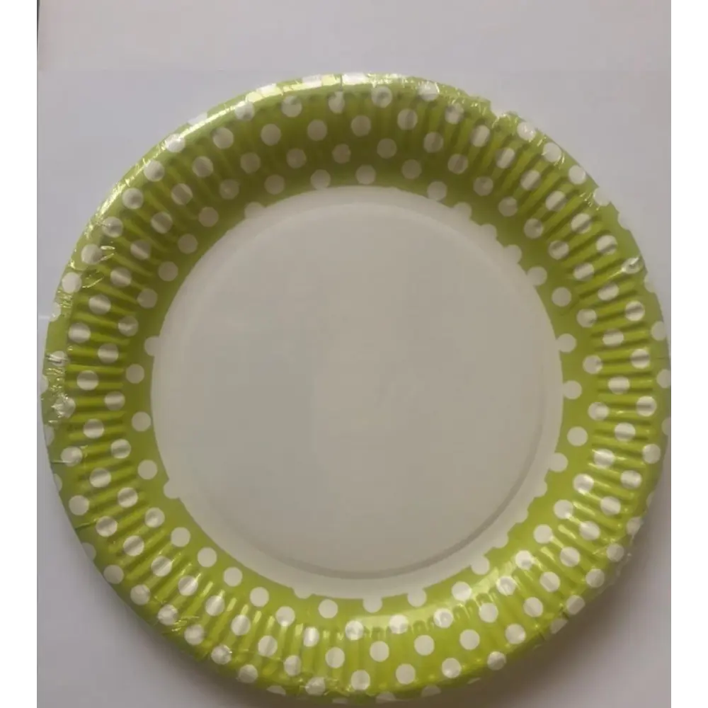 Тарелка одноразовая ø23 см картон, цвет бело-зелёный, 10 шт Santreyd STLM-2037531