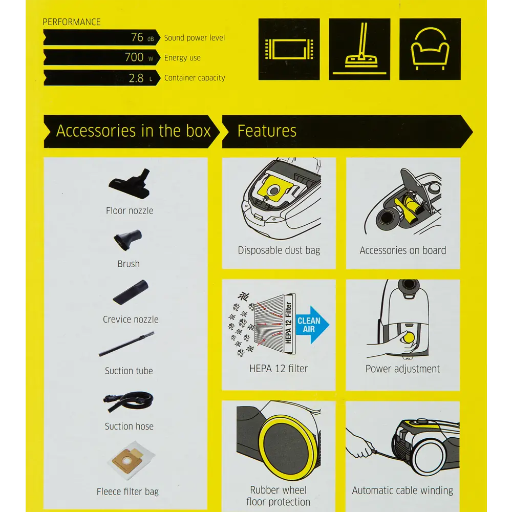 Пылесос Karcher VC2 2.8 л, 700 Вт 82158165 STLM-2135091  - Вид №4
