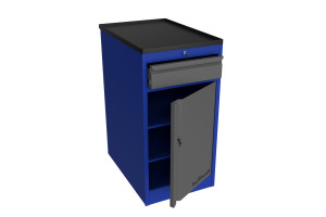 15827753 Тумба PROFFI Т1 RAL5005 1 дверца RAL7024 и 1 выдвижной ящик RAL7024,центральный замок Верстакофф