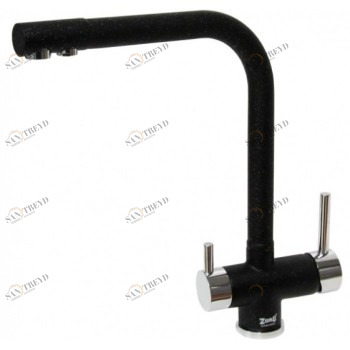 Zorg ZR-348-YF Хром Чёрный металл Смеситель для кухни Zorg 343х265 мм 